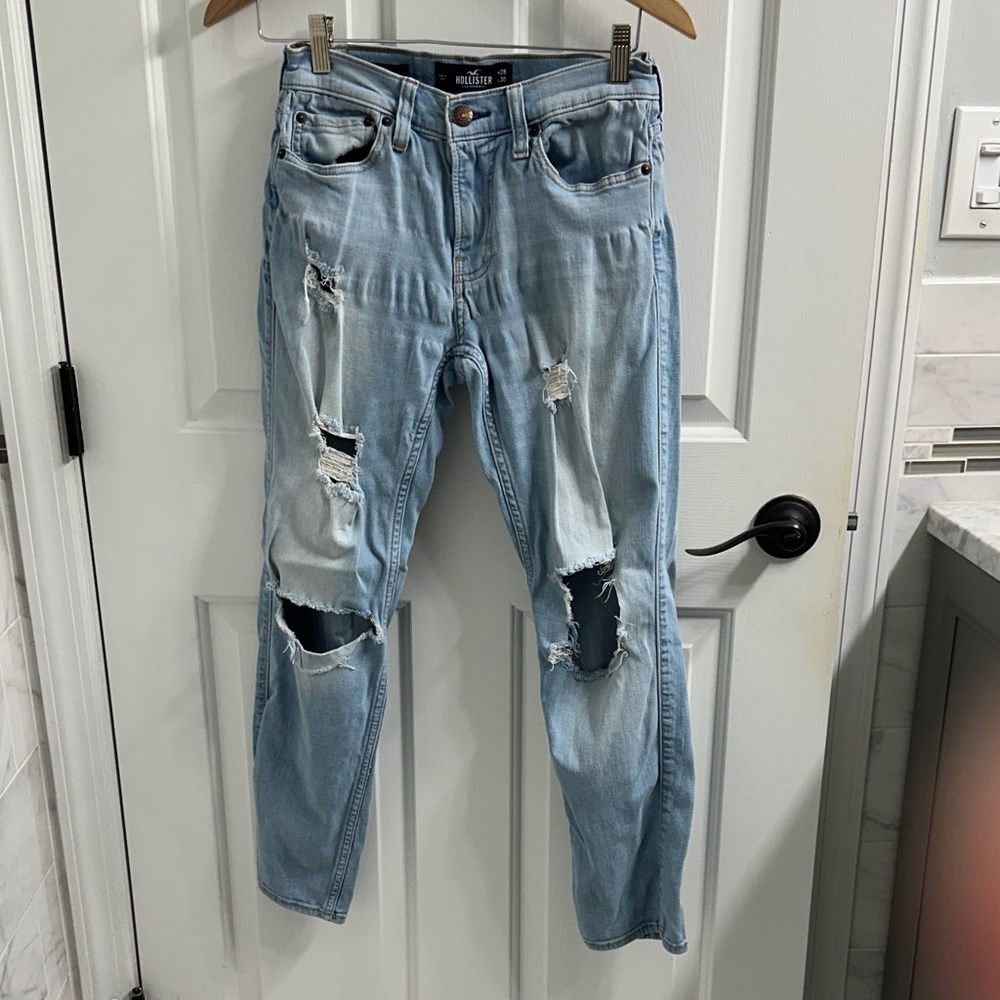 Hollister Light Blue Ripped Skinny Jeans